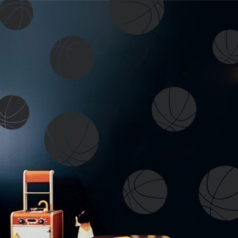 Décalcomanie murale baskets, H 40 po x l 40 po x P 0,01 po, Noir