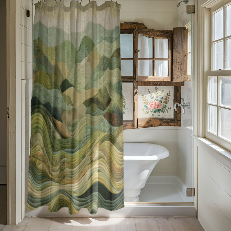 Rideau de douche Funch Abstract, H 74 po x l 71 po