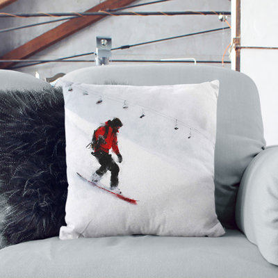 Snowboarding Painting Scatter Cushion