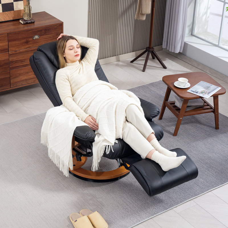 78cm Wide Swivel Home Theatre Recliner, Yellow, Black