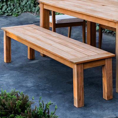 Banc de pique-nique en bois de teck massif Magruder
