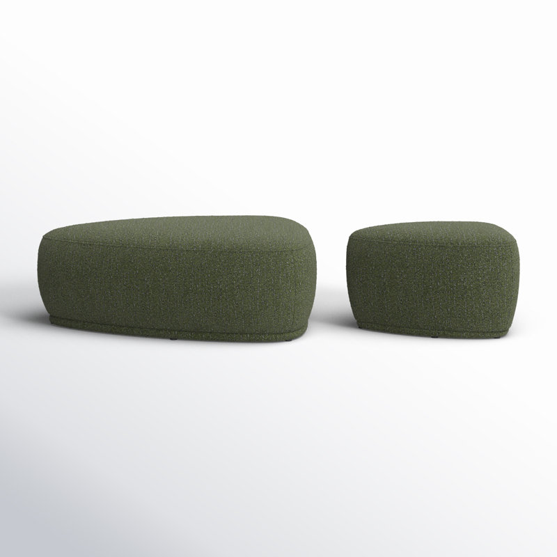 Adna Triangle Cocktail Ottoman (set Of 2), Mellow Forest Boucle