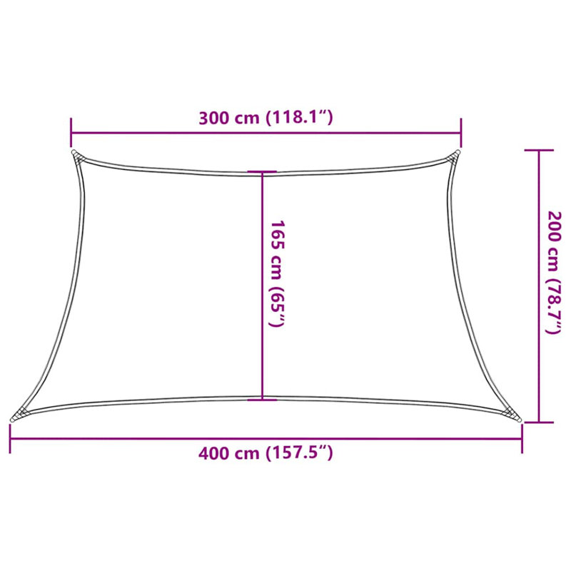 4m x 2m Trapezium Shade Sail, Orange