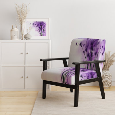 Geidel - Fleurs abstraites - Fauteuil d'appoint rembourré traditionnel