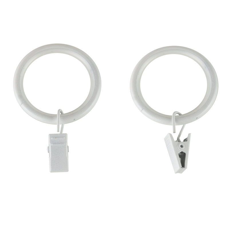 Widmer Steel/Plastic Lined Curtain Rings, White, 1.62" H x 1.25" W x 0.37" D