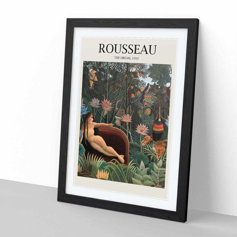 The Dream by Henri Rousseau - Framed Print, 65cm H x 48cm W x 2cm D, Black Framed