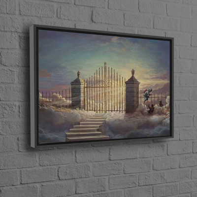 3D Printed Cotton Canvas Wall Art Featuring a Banksy-Inspired Design of a Boy Ideal for a Contemporary Home Decor