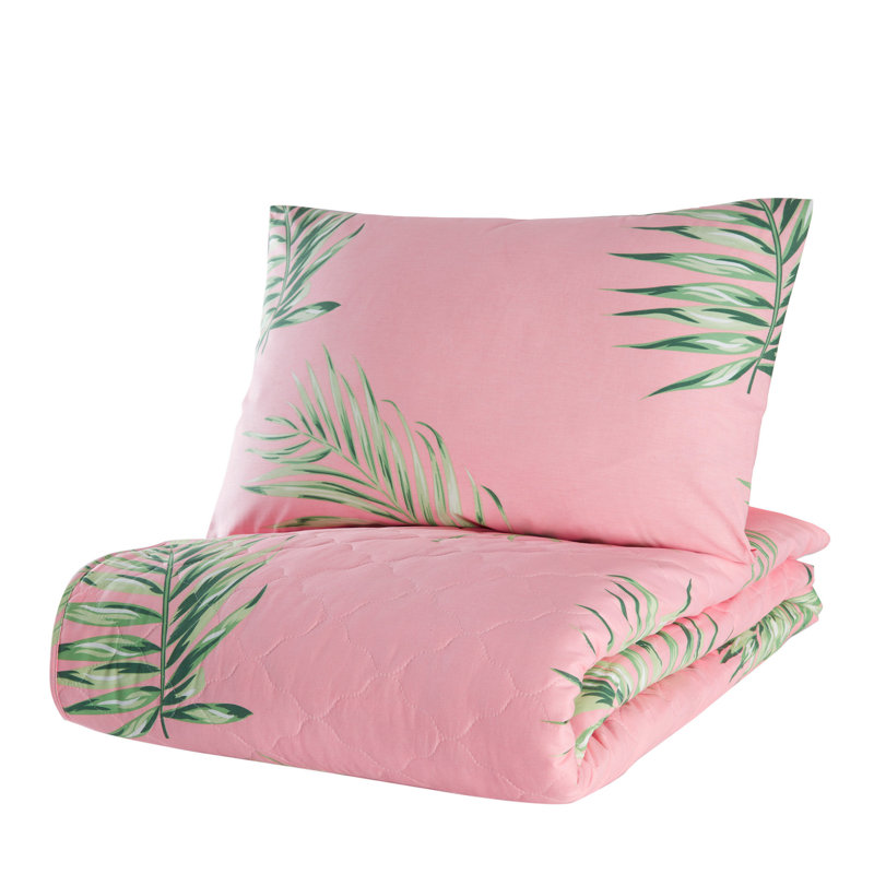 Virna Cotton Floral Bedspread, 155 x 200 cm Bedspread, Pink/Green