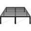 Structure de très grand lit en métal - 14 po de hauteur avec espace de rangement, pas de sommier tapissier avec support de lattes en acier robuste, 2200 lb pour un assemblage facile, noir pour la chambre à coucher-1727575712