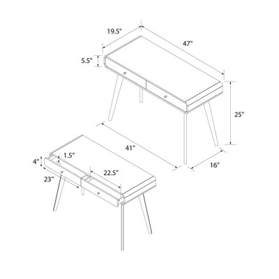 George Oliver Jenniya Writing Desk with Drawers & Reviews | Wayfair