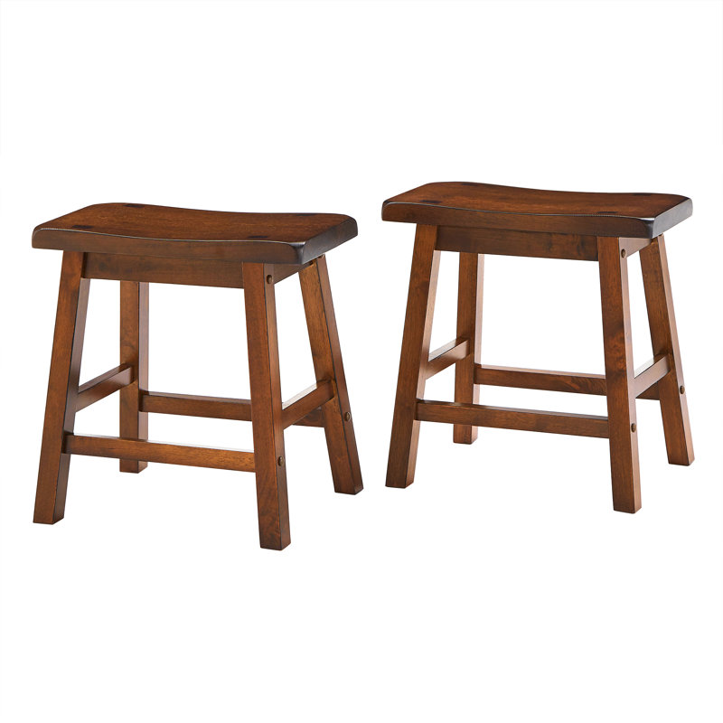 Tabouret en bois massif Danara, Cerisier chaud
