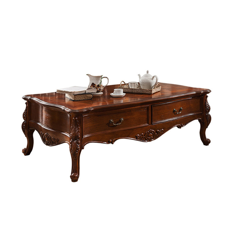 European Solid Wood Carved Coffee Table. Single Coffee Table