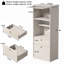 Grand garde-manger autoportant avec tablettes réglables, portes et ensemble anti-basculement pour le rangement de la cuisine et de la salle de bain-1877272373