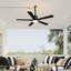 Ventilateur de plafond étanche étanche à l'eau 44 po à 5 pales avec lumières à intensité variable et télécommande-132543344
