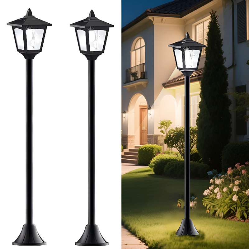 Paquet de 2 lampadaires solaires de 40 po d'extérieur, Ip65 imperméable à l'eau avec auto marche / arrêt, pour allée de jardin