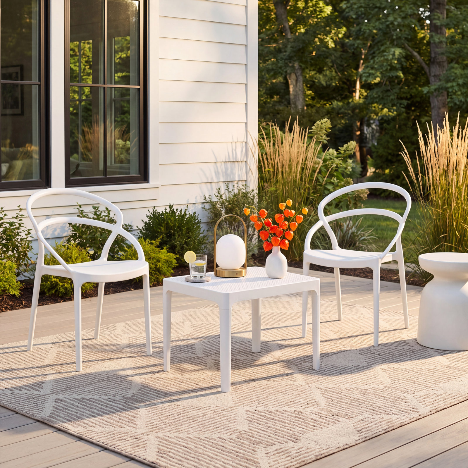 Farrah 2-Person Patio Seating Group, White