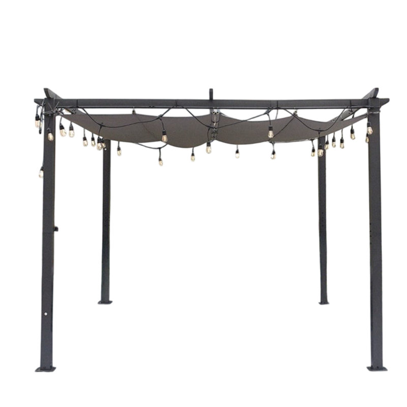 3x3-outdoor Pergola With Led Lights, 3*3