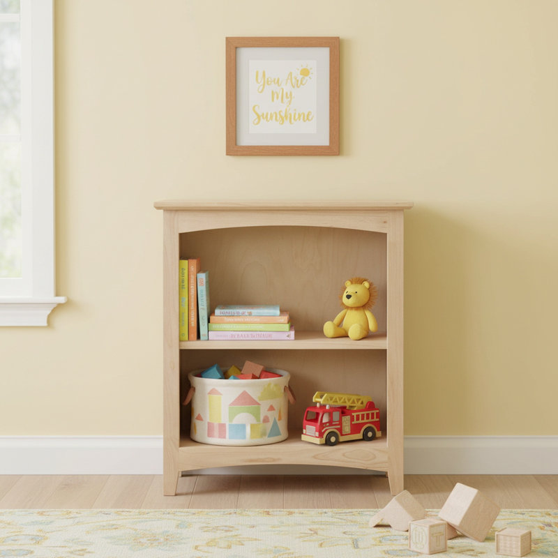 Malani 36" H Solid Wood Classic Bookcase, Unfinished, (2 Shelves) 29"H x 25.75"W x 12.875"D