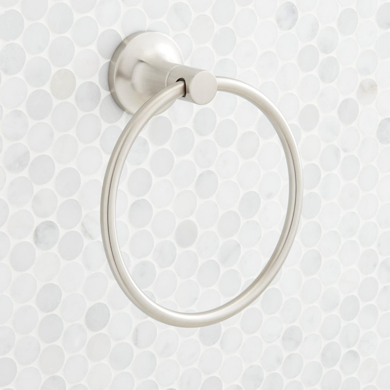 Lentz 6-1/2" Wall Mounted Towel Ring, Brushed Nickel