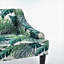 Chaise d'appoint rembourrée polyvalente, structure en bois massif avec accoudoirs encastrés, pieds avant effilés et pieds évasés, chaise d'appoint rembourrée en mousse et à ressorts à arc pour la salle à manger d'entrée