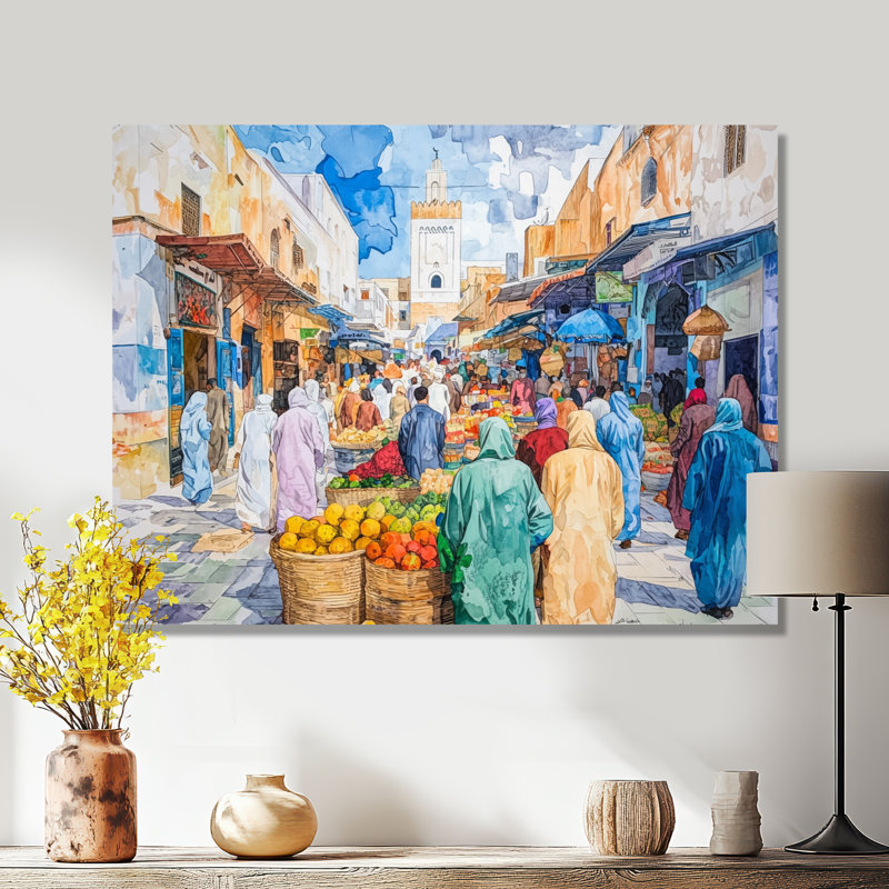 Fez Frenzy Fez Morocco I - décoration murale en métal, impression traditionnelle, H 12 po x l 20 po x P 0,84 po
