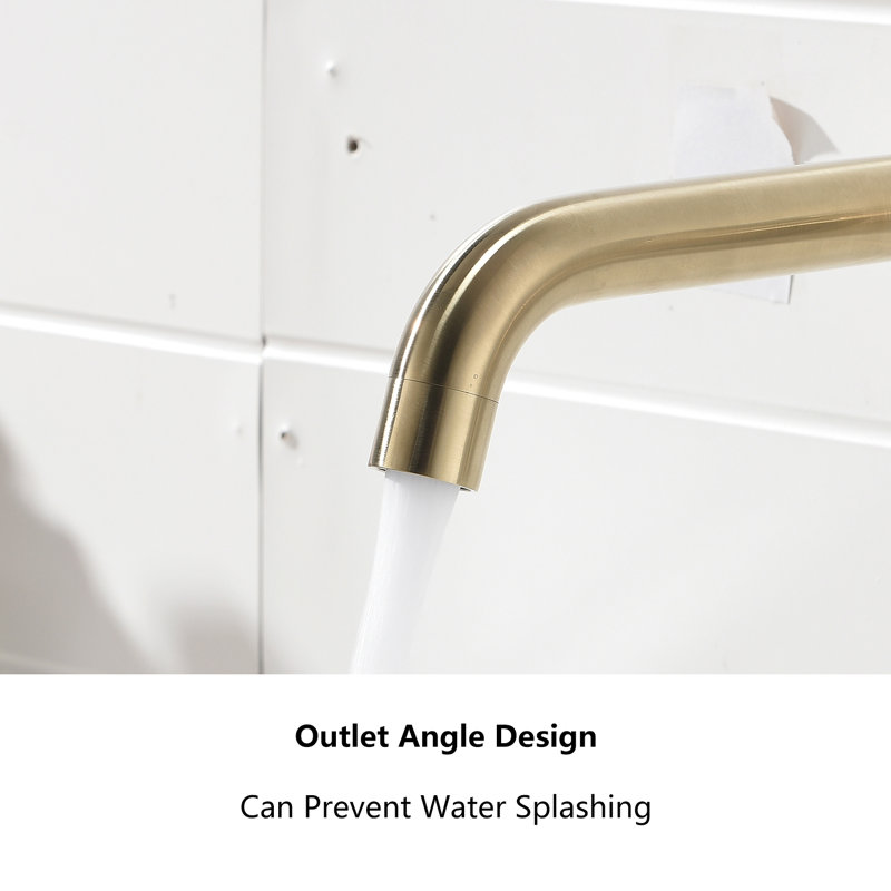 Wall Mounted Bathroom Faucet, Brushed Gold