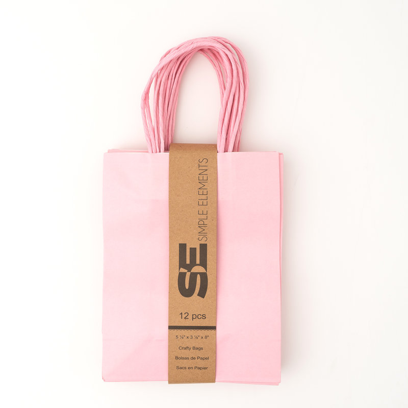 Sac jetable en papier, Rose