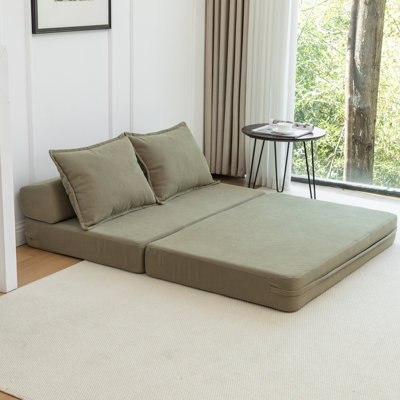 Foldable Sofa Bed Sleeper Lounge Chair with Pillow Floor Mattress Floor Couch with Backrest for Living Room/Dorm/Guest Room/Home Office