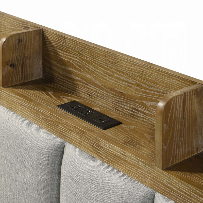 Ports USB de tête de lit tapissier Transition, Grand lit