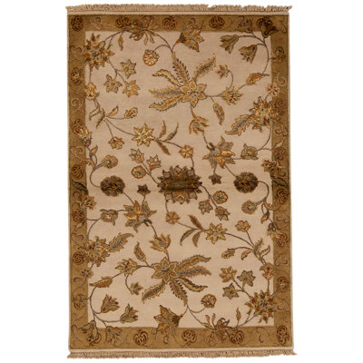 Floral Area Rug in Gold