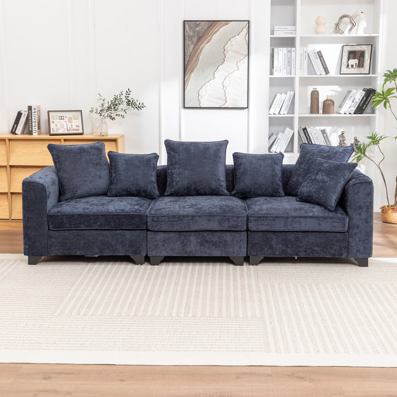 Bennett Upholstered Modular Sectional Sofa, Blue