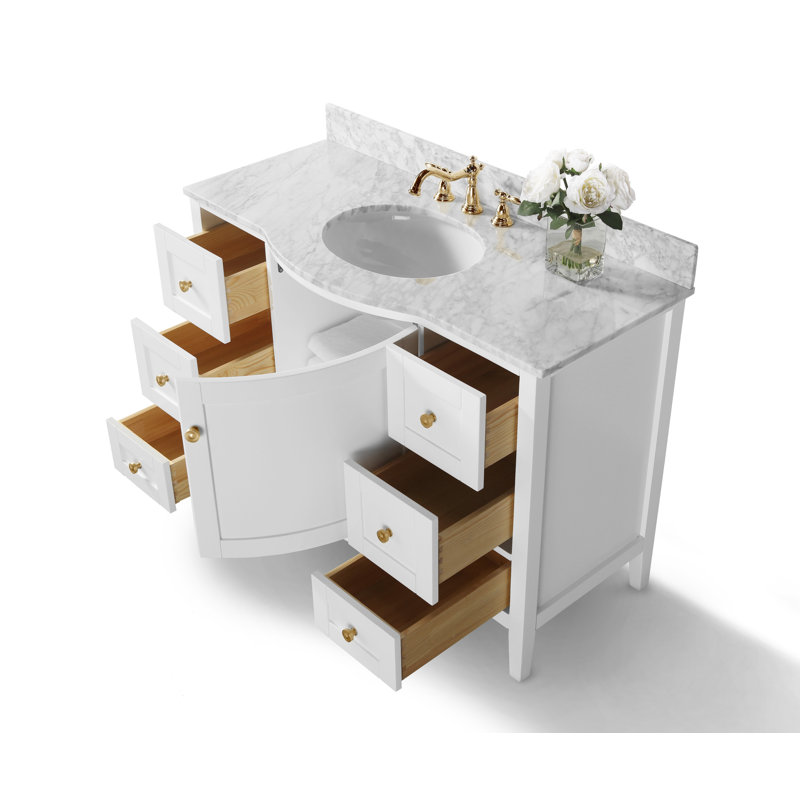 Lauren 48'' W Single Vanity, Gold, Oak