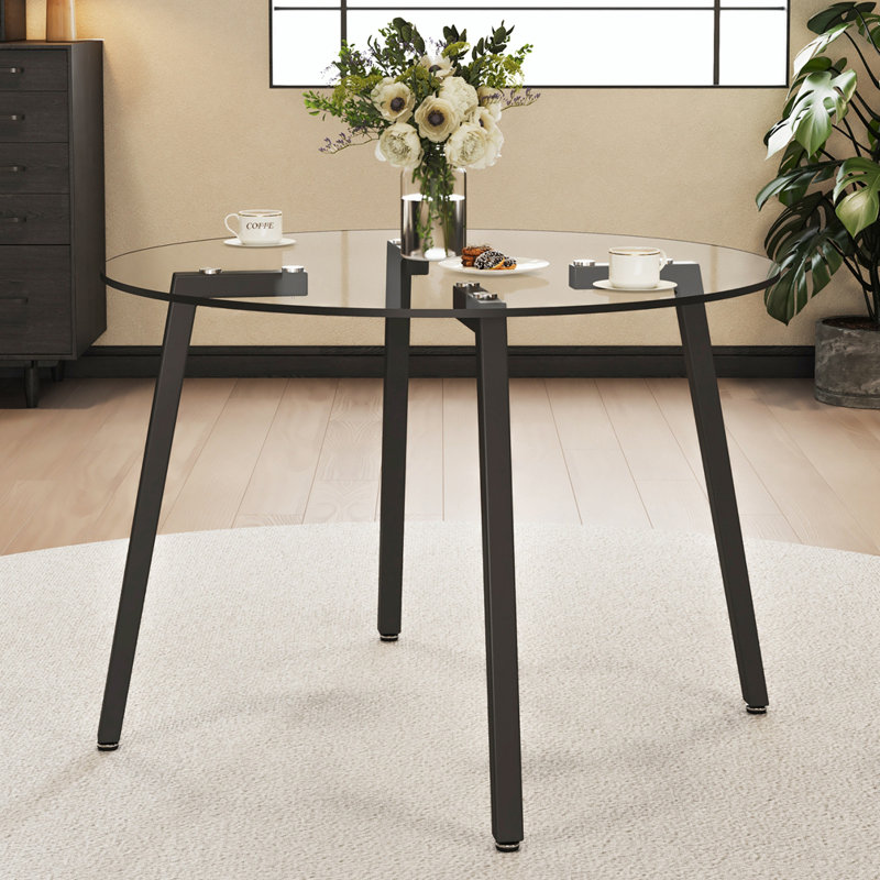 Joselino Round Glass Top Dining Table