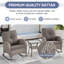 Ensemble de chaises berçantes d'extérieur en rotin 5 pièces avec repose-pieds-454882604-435046923