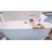 59'' L × 30'' W Freestanding Bathtub, Oval Acrylic Soaking Tub, Gloss White Modern Stand Alone Bathtub for Bathroom, Easy to Clean & Install