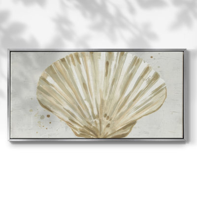 Neutre coquille Fresco IV - Toile tendue avec châssis encadré - Prêt à être accroché