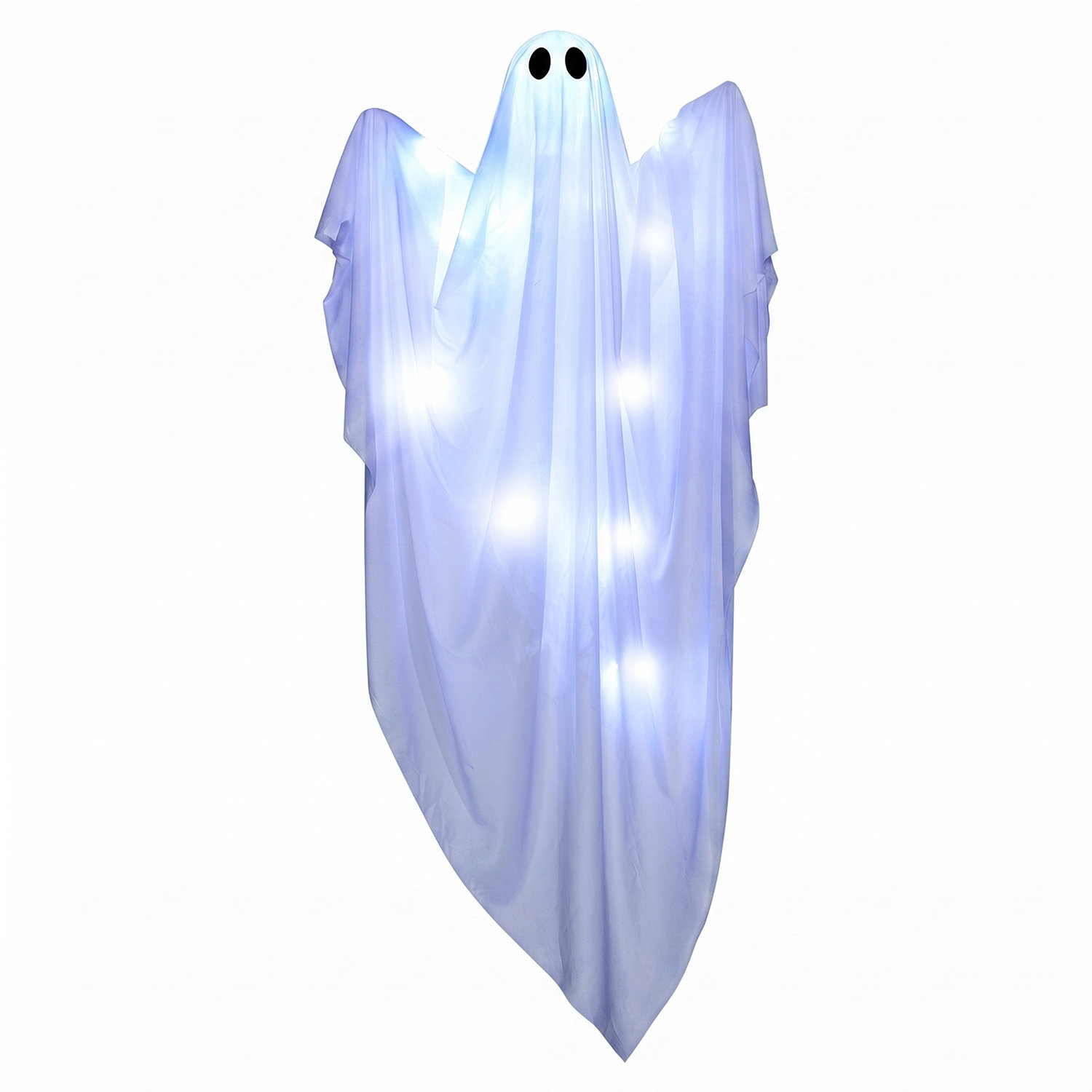 47" Light-Up Ghost Outdoor Halloween Decor, White