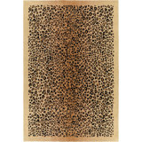 Leo Hand Tufted Wool Animal Print Area Rug in Beige