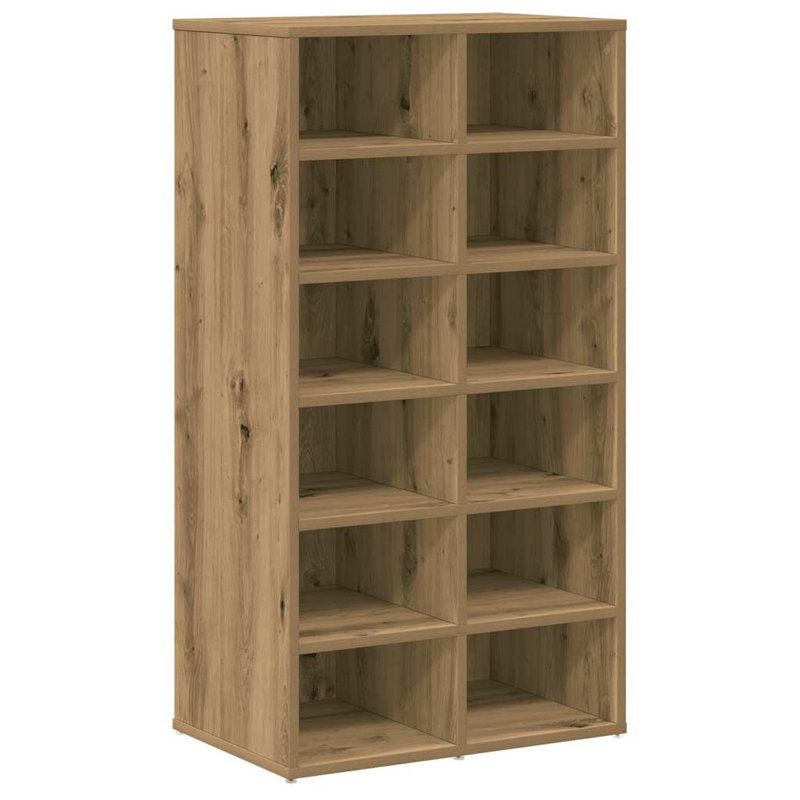 12 Pair Shoe Rack, Artisan Oak