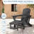 HDPE Foldable Adjustable Outdoor Adirondack Chair With Ottoman and Double Cup Holder-139131056