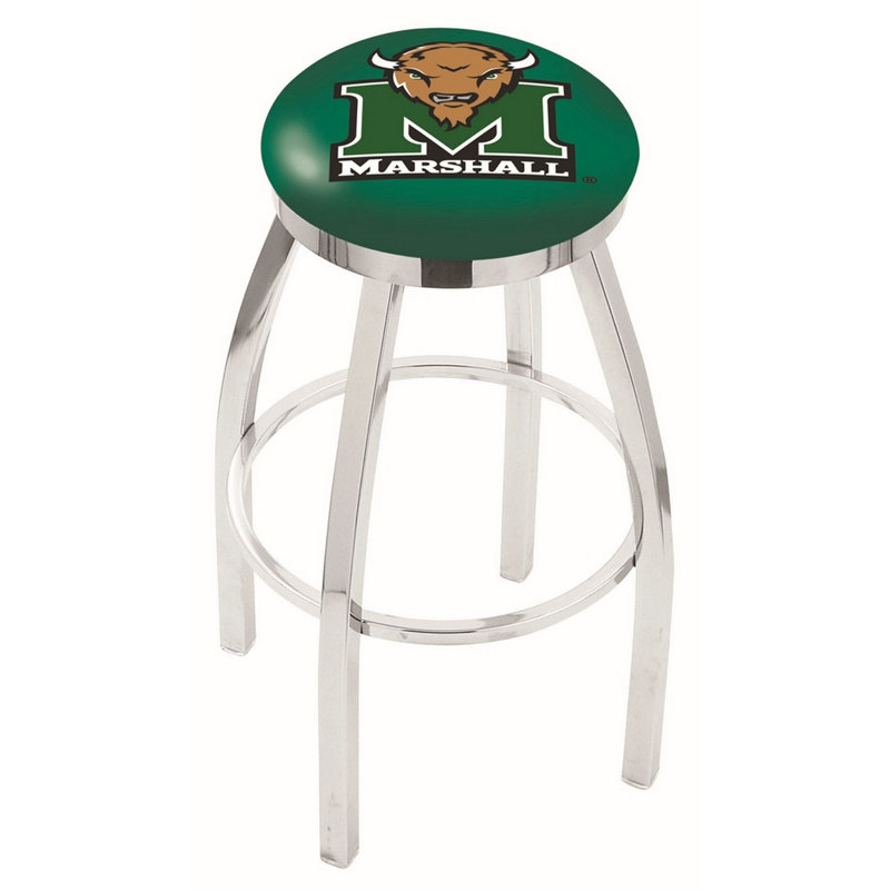 NCAA 36" Swivel Bar Stool, Marshall, Chrome