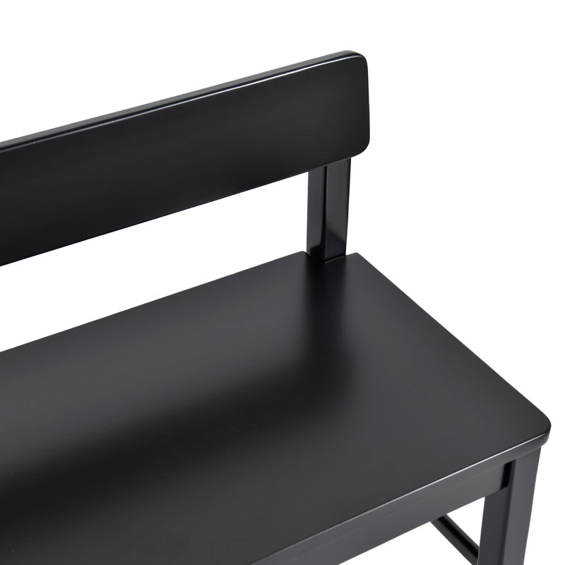 Banc de salle à manger en bois massif noir 39,8 po