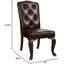 Ensemble de 2 chaises d'appoint en bois massif rembourrées en similicuir capitonné et rembourré