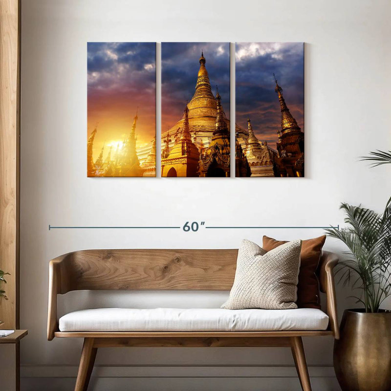 Adella Shwedagon Golden Temple, H 28 po x l 45 po