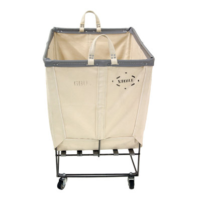 Canvas Rolling Laundry Basket with Handles