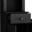 Grande console pour téléviseur de 75 po, noir, avec tablettes réglables et espace de rangement multimédia spacieux-1494604718