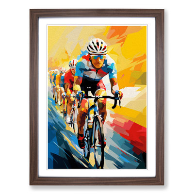 Tour De France Cubism - Single Picture Frame Print on Wood