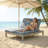 All-Weather Patio Chaise Lounge Cushion With 28D High-Density Foam, Waterproof Fabric, And Washable Cover For Pool And Garden Recliners-478621342