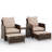 Billmont Wicker/Rattan 2 Person Seating Patio Conversation Sets With Ottoman-1834426889