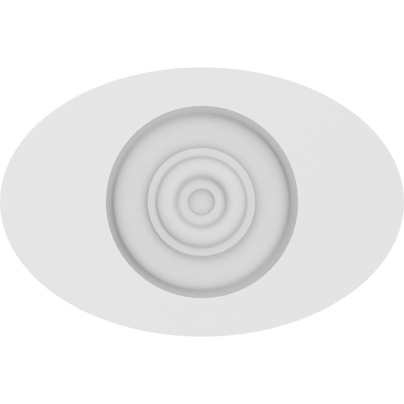 Standard Dalton Bullseye Rosette with Square Edge, 2.75"H x 4"W x 0.5"D